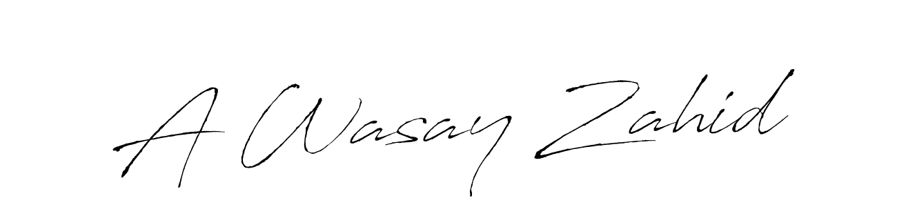 Also You can easily find your signature by using the search form. We will create A Wasay Zahid name handwritten signature images for you free of cost using Antro_Vectra sign style. A Wasay Zahid signature style 6 images and pictures png