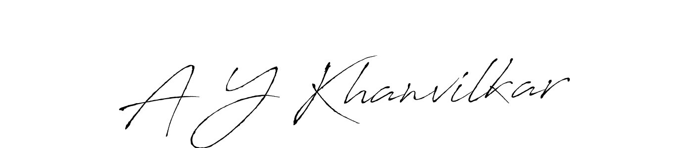 Use a signature maker to create a handwritten signature online. With this signature software, you can design (Antro_Vectra) your own signature for name A Y Khanvilkar. A Y Khanvilkar signature style 6 images and pictures png
