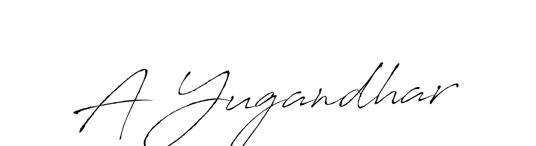 The best way (Antro_Vectra) to make a short signature is to pick only two or three words in your name. The name A Yugandhar include a total of six letters. For converting this name. A Yugandhar signature style 6 images and pictures png