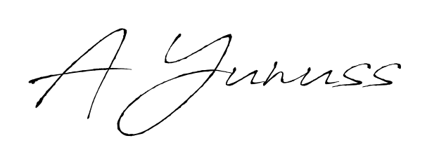 Discover how A Yunuss looks in an executive cursive font (Antro_Vectra). Perfect for legal documents, invoices, and certificates. A Yunuss signature style 6 images and pictures png
