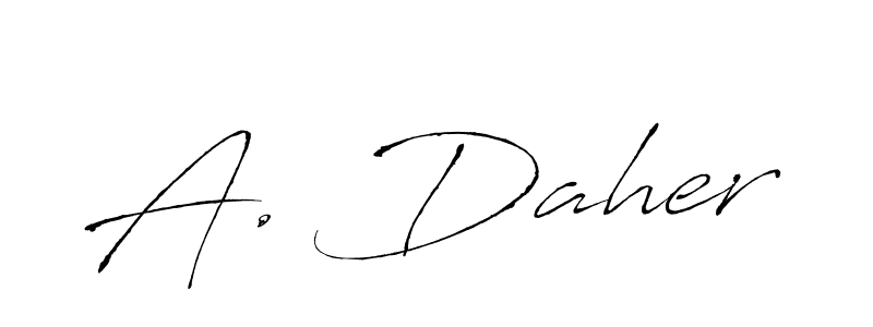 How to make A. Daher name signature. Use Antro_Vectra style for creating short signs online. This is the latest handwritten sign. A. Daher signature style 6 images and pictures png