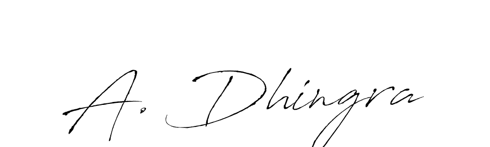 How to make A. Dhingra name signature. Use Antro_Vectra style for creating short signs online. This is the latest handwritten sign. A. Dhingra signature style 6 images and pictures png