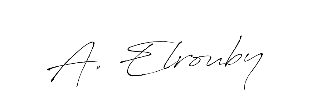 This is the best signature style for the A. Elrouby name. Also you like these signature font (Antro_Vectra). Mix name signature. A. Elrouby signature style 6 images and pictures png