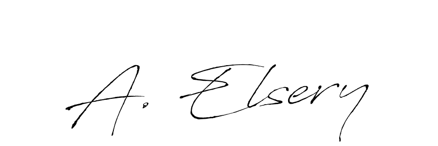 How to make A. Elsery name signature. Use Antro_Vectra style for creating short signs online. This is the latest handwritten sign. A. Elsery signature style 6 images and pictures png