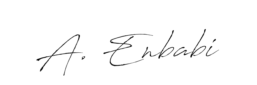 This is the best signature style for the A. Enbabi name. Also you like these signature font (Antro_Vectra). Mix name signature. A. Enbabi signature style 6 images and pictures png