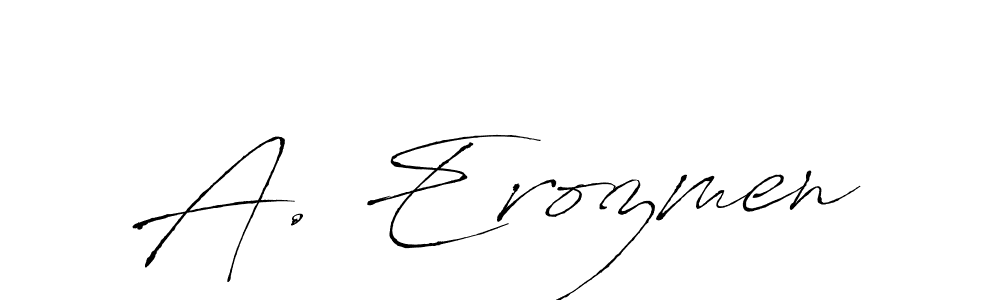 How to Draw A. Erozmen signature style? Antro_Vectra is a latest design signature styles for name A. Erozmen. A. Erozmen signature style 6 images and pictures png