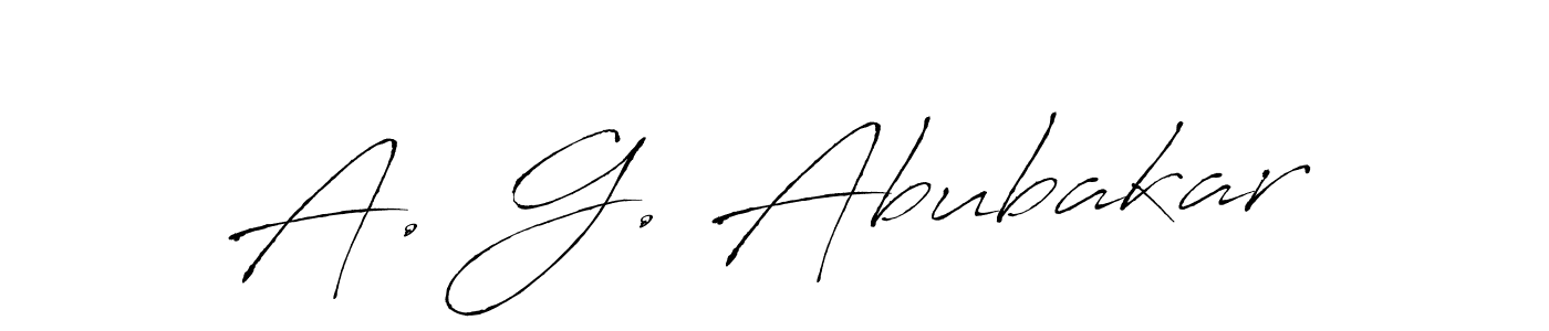 How to make A. G. Abubakar name signature. Use Antro_Vectra style for creating short signs online. This is the latest handwritten sign. A. G. Abubakar signature style 6 images and pictures png