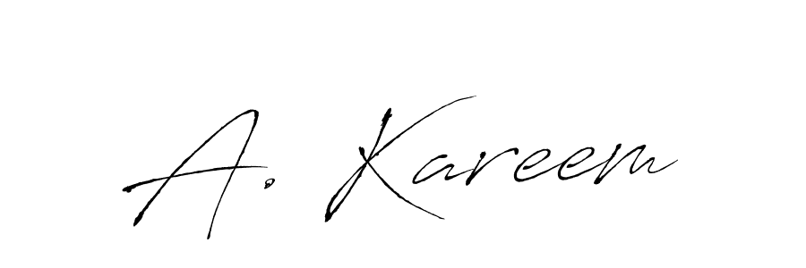 How to make A. Kareem name signature. Use Antro_Vectra style for creating short signs online. This is the latest handwritten sign. A. Kareem signature style 6 images and pictures png