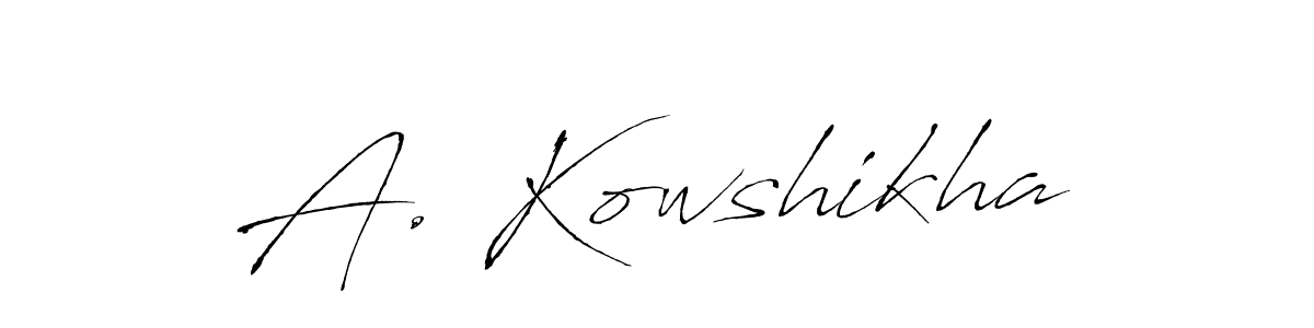 Design your own signature with our free online signature maker. With this signature software, you can create a handwritten (Antro_Vectra) signature for name A. Kowshikha. A. Kowshikha signature style 6 images and pictures png