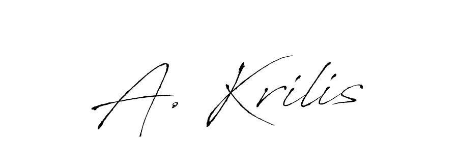Also we have A. Krilis name is the best signature style. Create professional handwritten signature collection using Antro_Vectra autograph style. A. Krilis signature style 6 images and pictures png