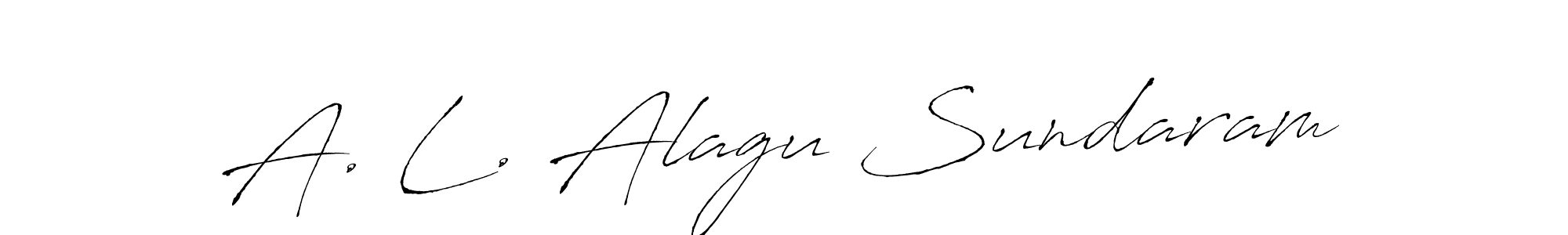 This is the best signature style for the A. L. Alagu Sundaram name. Also you like these signature font (Antro_Vectra). Mix name signature. A. L. Alagu Sundaram signature style 6 images and pictures png