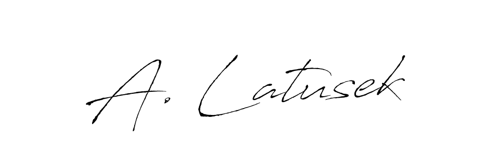 How to make A. Latusek name signature. Use Antro_Vectra style for creating short signs online. This is the latest handwritten sign. A. Latusek signature style 6 images and pictures png