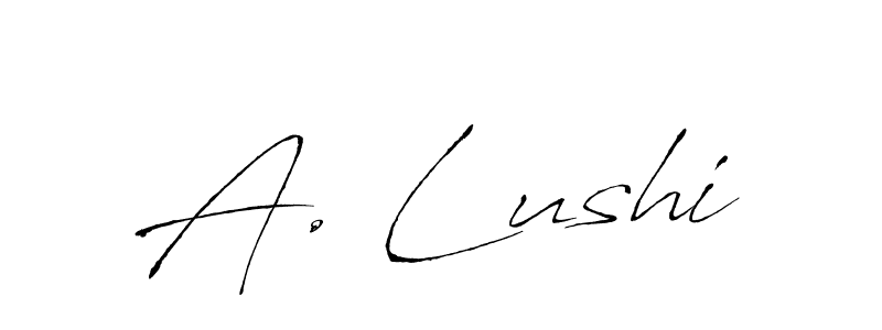 Design your own signature with our free online signature maker. With this signature software, you can create a handwritten (Antro_Vectra) signature for name A. Lushi. A. Lushi signature style 6 images and pictures png