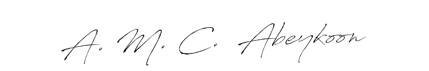 Also You can easily find your signature by using the search form. We will create A. M. C.  Abeykoon name handwritten signature images for you free of cost using Antro_Vectra sign style. A. M. C.  Abeykoon signature style 6 images and pictures png