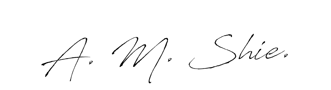 This is the best signature style for the A. M. Shie. name. Also you like these signature font (Antro_Vectra). Mix name signature. A. M. Shie. signature style 6 images and pictures png