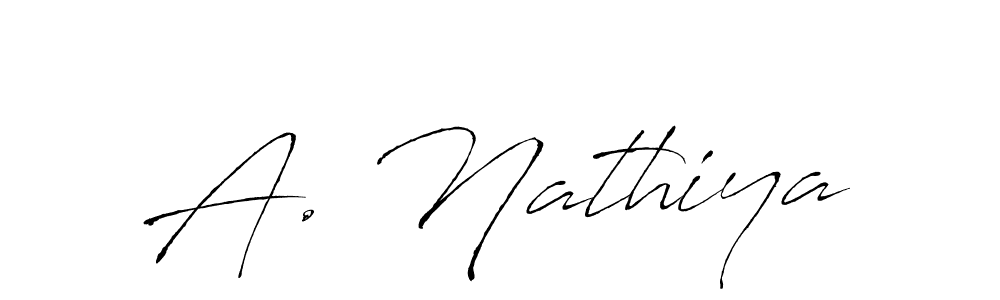 if you are searching for the best signature style for your name A. Nathiya. so please give up your signature search. here we have designed multiple signature styles  using Antro_Vectra. A. Nathiya signature style 6 images and pictures png