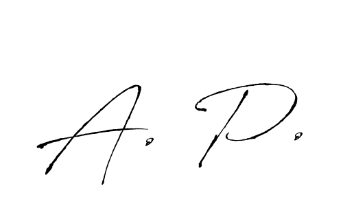 Similarly Antro_Vectra is the best handwritten signature design. Signature creator online .You can use it as an online autograph creator for name A. P.. A. P. signature style 6 images and pictures png