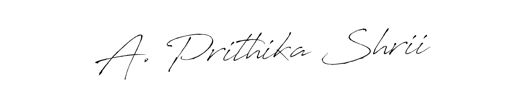 if you are searching for the best signature style for your name A. Prithika Shrii. so please give up your signature search. here we have designed multiple signature styles  using Antro_Vectra. A. Prithika Shrii signature style 6 images and pictures png
