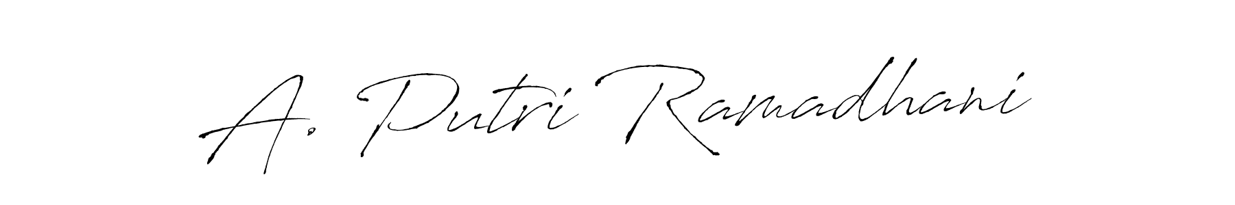 You should practise on your own different ways (Antro_Vectra) to write your name (A. Putri Ramadhani) in signature. don't let someone else do it for you. A. Putri Ramadhani signature style 6 images and pictures png