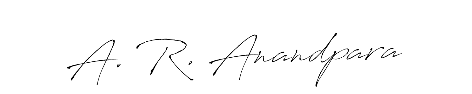 How to make A. R. Anandpara name signature. Use Antro_Vectra style for creating short signs online. This is the latest handwritten sign. A. R. Anandpara signature style 6 images and pictures png