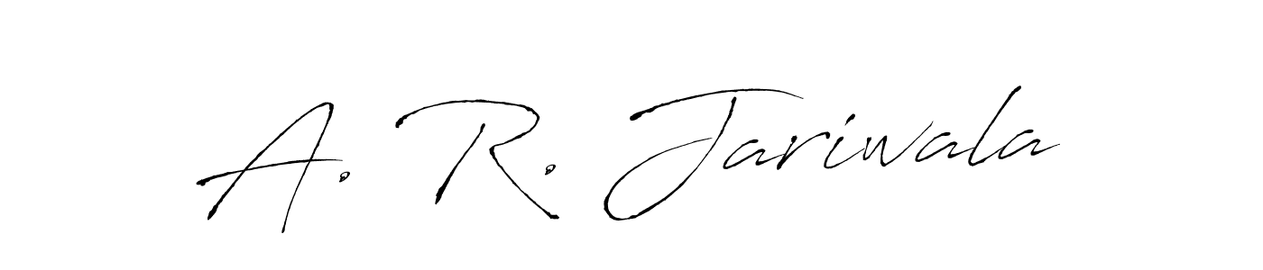 How to make A. R. Jariwala name signature. Use Antro_Vectra style for creating short signs online. This is the latest handwritten sign. A. R. Jariwala signature style 6 images and pictures png