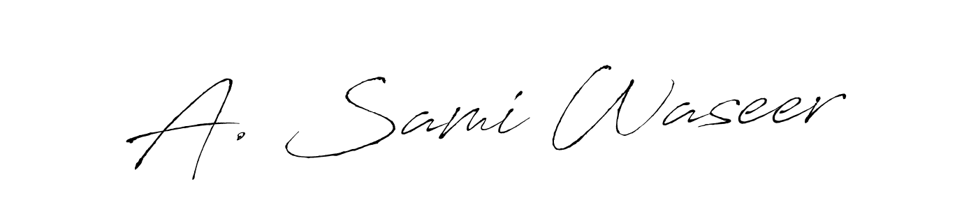 The best way (Antro_Vectra) to make a short signature is to pick only two or three words in your name. The name A. Sami Waseer include a total of six letters. For converting this name. A. Sami Waseer signature style 6 images and pictures png