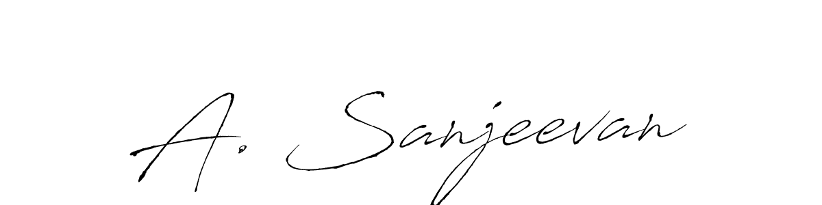 The best way (Antro_Vectra) to make a short signature is to pick only two or three words in your name. The name A. Sanjeevan include a total of six letters. For converting this name. A. Sanjeevan signature style 6 images and pictures png