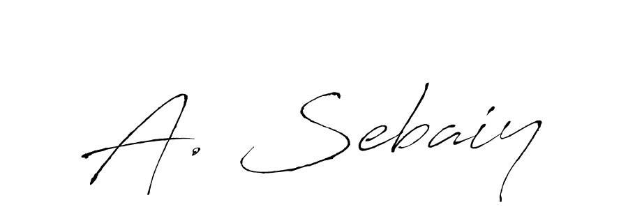 if you are searching for the best signature style for your name A. Sebaiy. so please give up your signature search. here we have designed multiple signature styles  using Antro_Vectra. A. Sebaiy signature style 6 images and pictures png