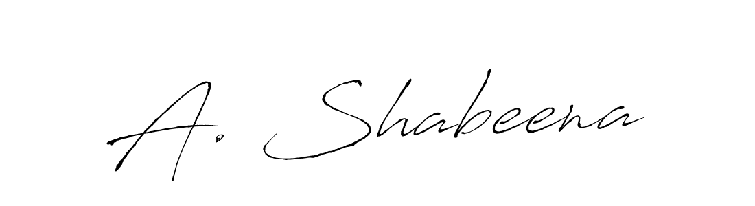 The best way (Antro_Vectra) to make a short signature is to pick only two or three words in your name. The name A. Shabeena include a total of six letters. For converting this name. A. Shabeena signature style 6 images and pictures png