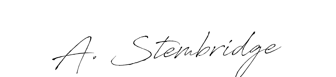 if you are searching for the best signature style for your name A. Stembridge. so please give up your signature search. here we have designed multiple signature styles  using Antro_Vectra. A. Stembridge signature style 6 images and pictures png