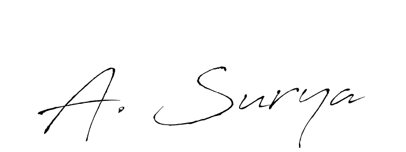 The best way (Antro_Vectra) to make a short signature is to pick only two or three words in your name. The name A. Surya include a total of six letters. For converting this name. A. Surya signature style 6 images and pictures png