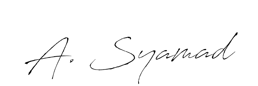 Use a signature maker to create a handwritten signature online. With this signature software, you can design (Antro_Vectra) your own signature for name A. Syamad. A. Syamad signature style 6 images and pictures png