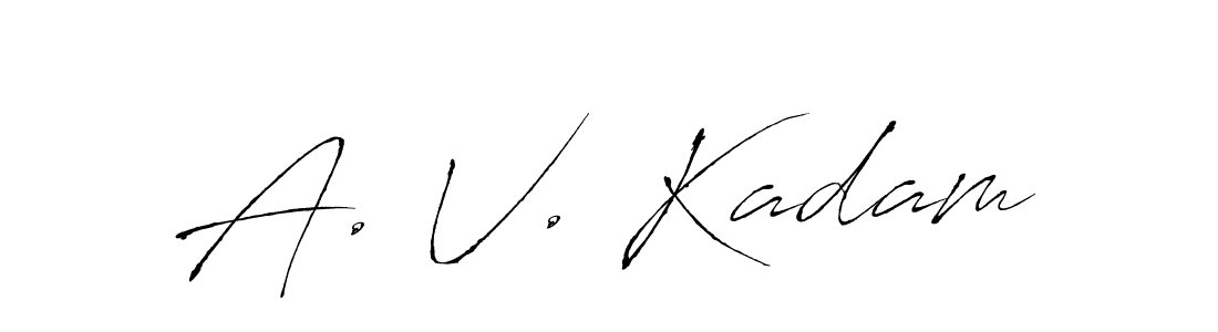 if you are searching for the best signature style for your name A. V. Kadam. so please give up your signature search. here we have designed multiple signature styles  using Antro_Vectra. A. V. Kadam signature style 6 images and pictures png