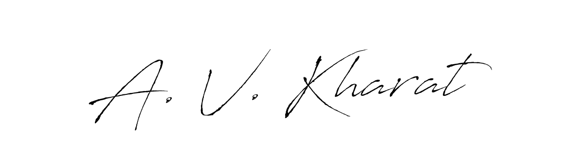 How to make A. V. Kharat name signature. Use Antro_Vectra style for creating short signs online. This is the latest handwritten sign. A. V. Kharat signature style 6 images and pictures png