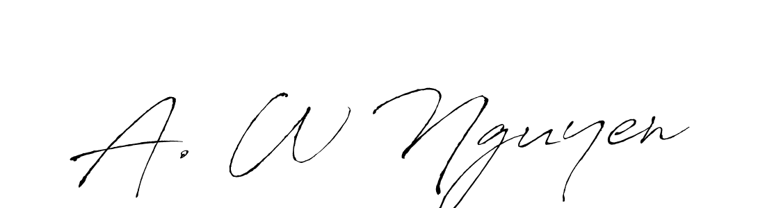 Design your own signature with our free online signature maker. With this signature software, you can create a handwritten (Antro_Vectra) signature for name A. W Nguyen. A. W Nguyen signature style 6 images and pictures png