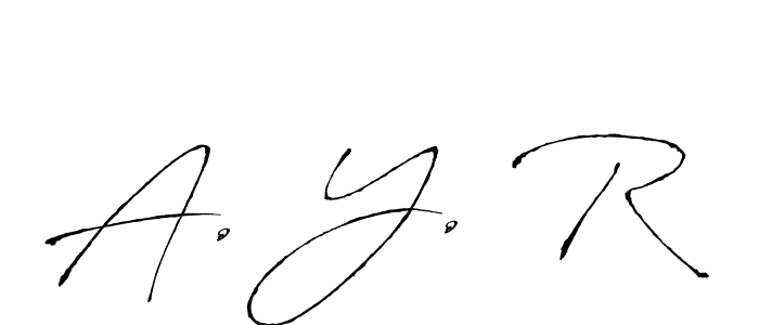 How to make A. Y. R name signature. Use Antro_Vectra style for creating short signs online. This is the latest handwritten sign. A. Y. R signature style 6 images and pictures png