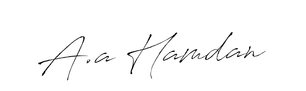 How to make A.a Hamdan signature? Antro_Vectra is a professional autograph style. Create handwritten signature for A.a Hamdan name. A.a Hamdan signature style 6 images and pictures png