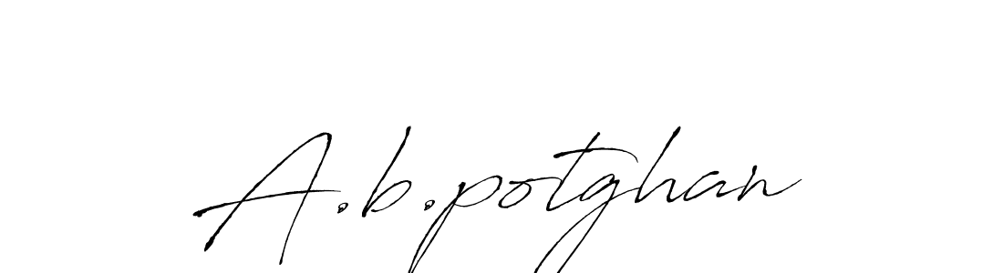 Use a signature maker to create a handwritten signature online. With this signature software, you can design (Antro_Vectra) your own signature for name A.b.potghan. A.b.potghan signature style 6 images and pictures png