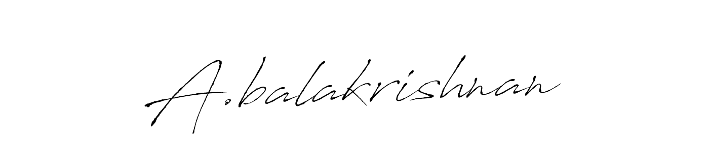 The best way (Antro_Vectra) to make a short signature is to pick only two or three words in your name. The name A.balakrishnan include a total of six letters. For converting this name. A.balakrishnan signature style 6 images and pictures png