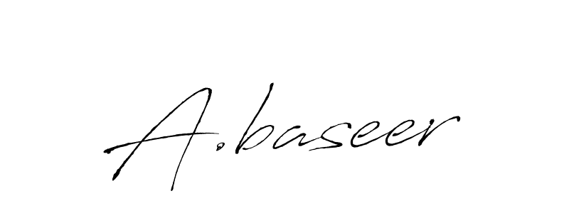 The best way (Antro_Vectra) to make a short signature is to pick only two or three words in your name. The name A.baseer include a total of six letters. For converting this name. A.baseer signature style 6 images and pictures png