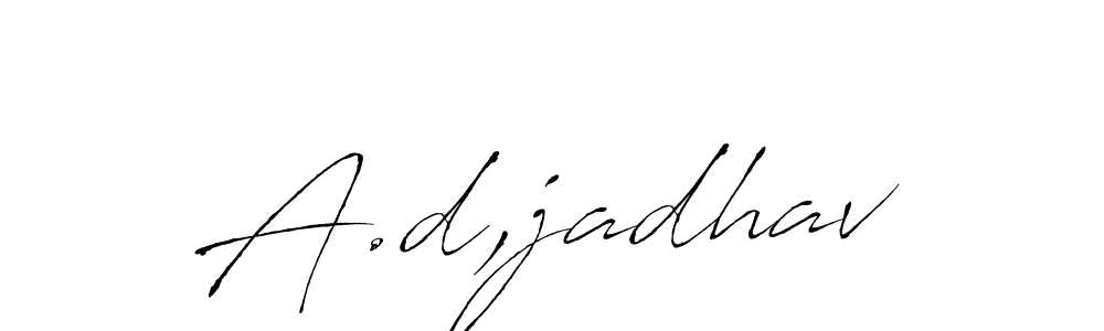 if you are searching for the best signature style for your name A.d,jadhav. so please give up your signature search. here we have designed multiple signature styles  using Antro_Vectra. A.d,jadhav signature style 6 images and pictures png