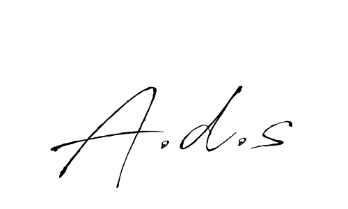 How to make A.d.s signature? Antro_Vectra is a professional autograph style. Create handwritten signature for A.d.s name. A.d.s signature style 6 images and pictures png