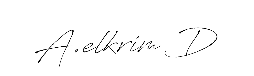 You should practise on your own different ways (Antro_Vectra) to write your name (A.elkrim D) in signature. don't let someone else do it for you. A.elkrim D signature style 6 images and pictures png