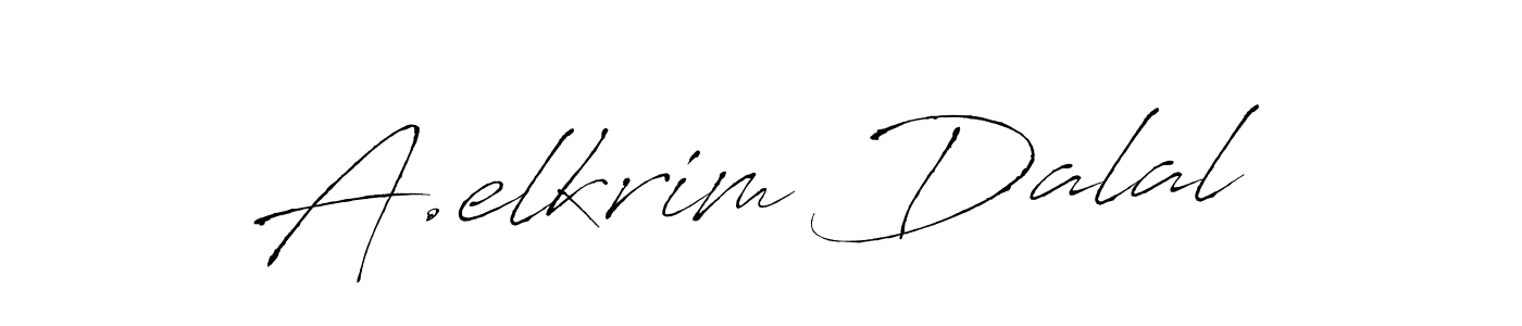 Antro_Vectra is a professional signature style that is perfect for those who want to add a touch of class to their signature. It is also a great choice for those who want to make their signature more unique. Get A.elkrim Dalal name to fancy signature for free. A.elkrim Dalal signature style 6 images and pictures png