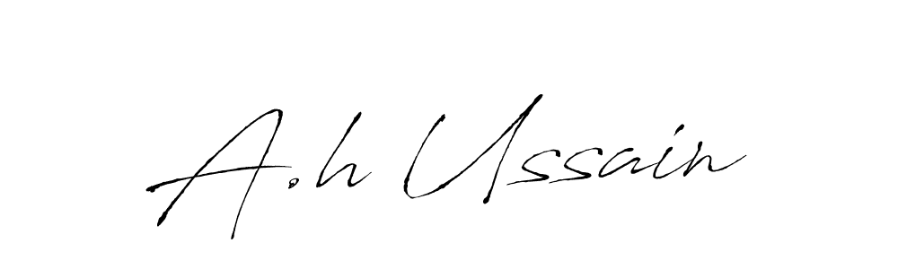 Design your own signature with our free online signature maker. With this signature software, you can create a handwritten (Antro_Vectra) signature for name A.h Ussain. A.h Ussain signature style 6 images and pictures png