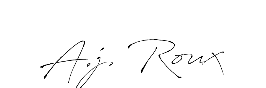 How to make A.j. Roux name signature. Use Antro_Vectra style for creating short signs online. This is the latest handwritten sign. A.j. Roux signature style 6 images and pictures png