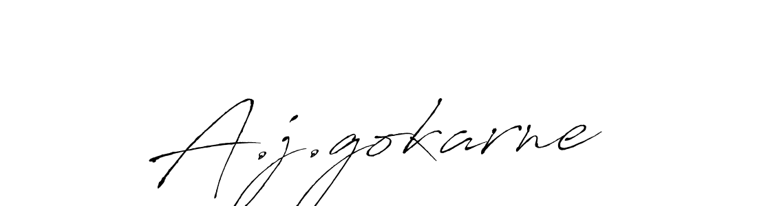 Make a beautiful signature design for name A.j.gokarne. With this signature (Antro_Vectra) style, you can create a handwritten signature for free. A.j.gokarne signature style 6 images and pictures png