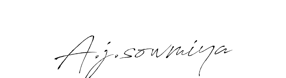 Also You can easily find your signature by using the search form. We will create A.j.sowmiya name handwritten signature images for you free of cost using Antro_Vectra sign style. A.j.sowmiya signature style 6 images and pictures png