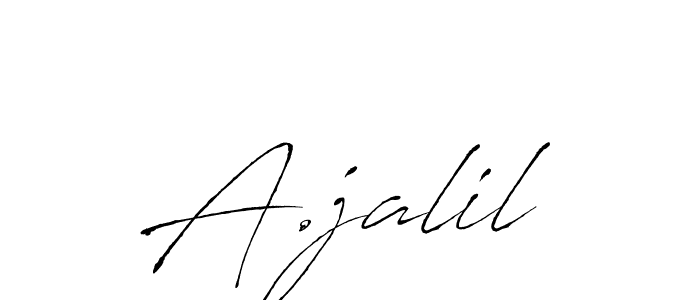 How to make A.jalil name signature. Use Antro_Vectra style for creating short signs online. This is the latest handwritten sign. A.jalil signature style 6 images and pictures png