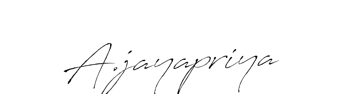 How to make A.jayapriya name signature. Use Antro_Vectra style for creating short signs online. This is the latest handwritten sign. A.jayapriya signature style 6 images and pictures png